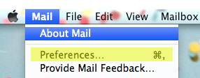 Select Mail and then Preferences