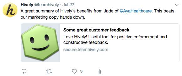 Hively » Can I share my feedback on social sites?